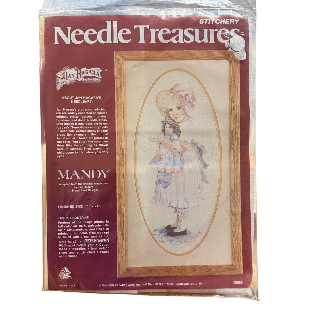 Needle Treasures Jan Hagara Mandy Crewel Embroidery Kit 00559 Vintage 11x21